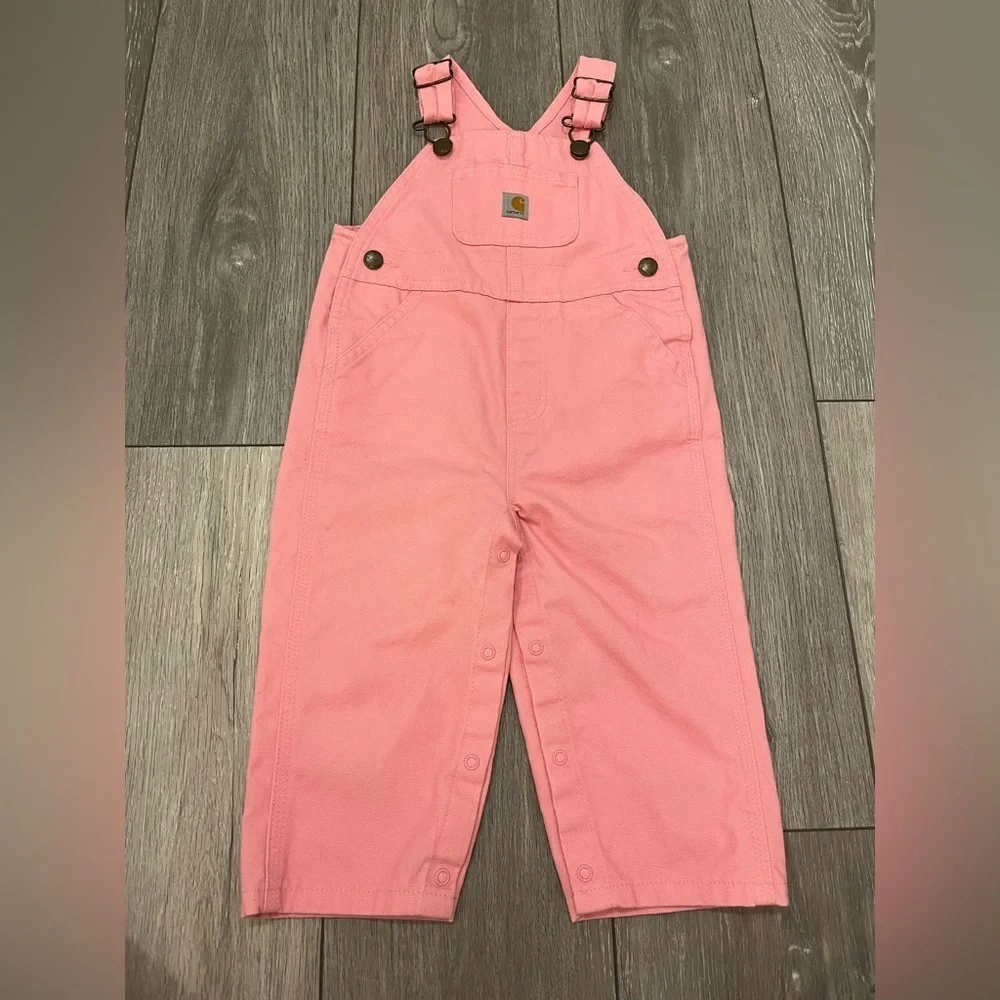 Carhartt CM9712 - Loose Fit Canvas Bib Overall - Toddler Girls 18 Mo